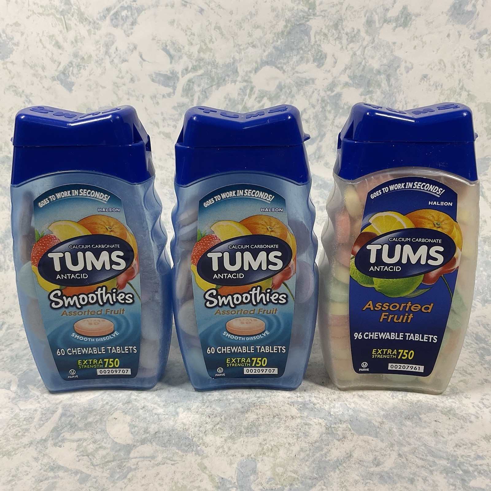 Tums Smoothies 750mg Heartburn Relief Chewable Tablets 216 CT Total Exp 04/28