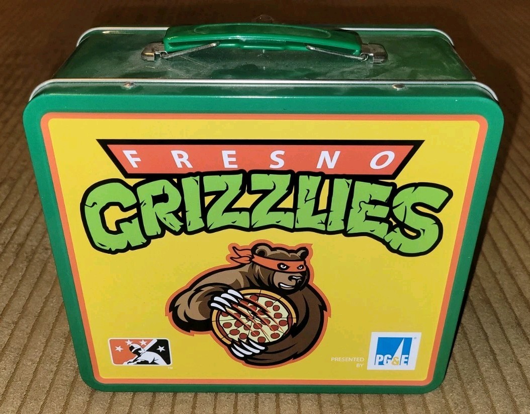 Teenage Mutant Ninja Turtles Lunchbox Fresno Grizzlies Baseball PGE Ex Cond See*