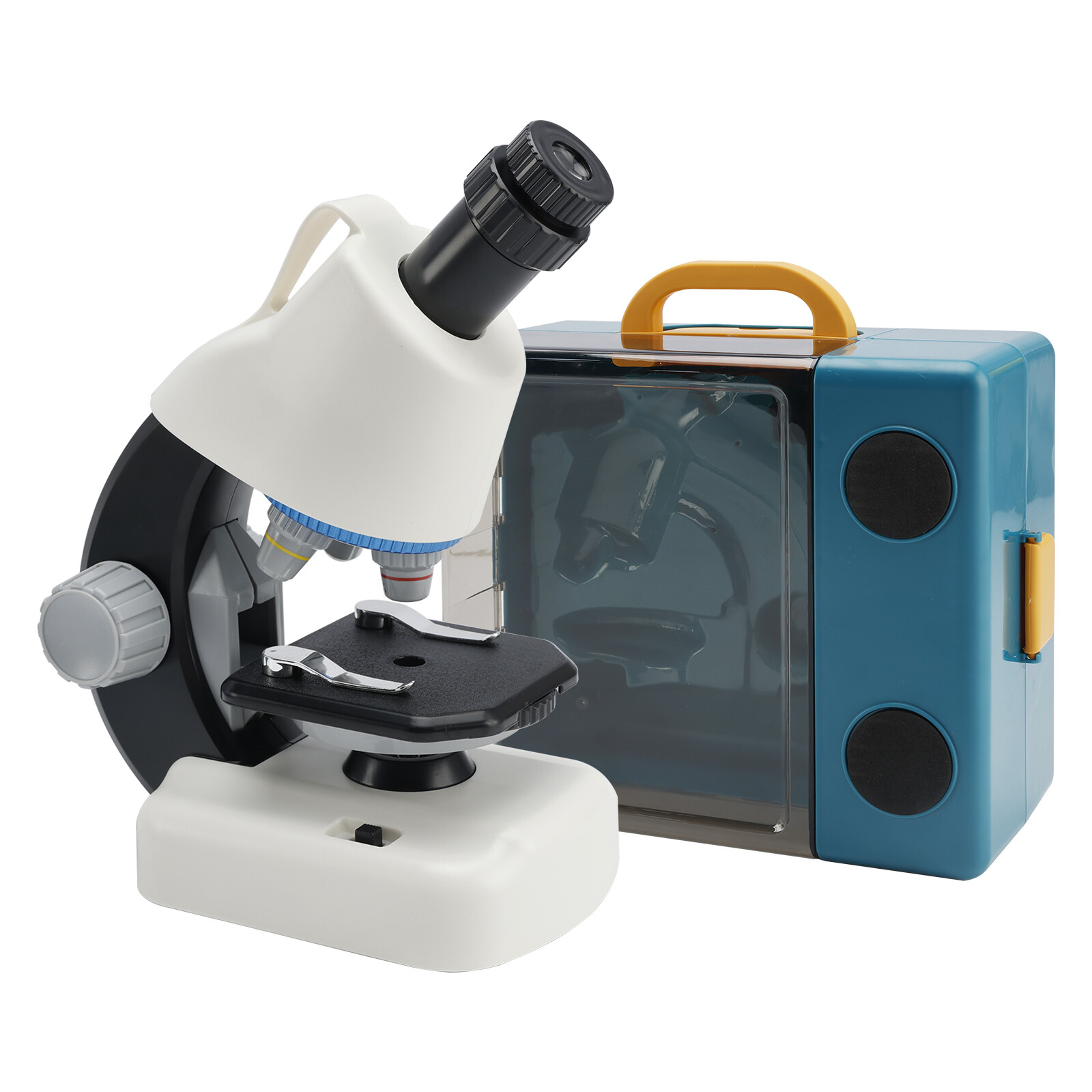 Handheld Microscope LED 100X-1200X Magnification Science Toys Kit For Kid White