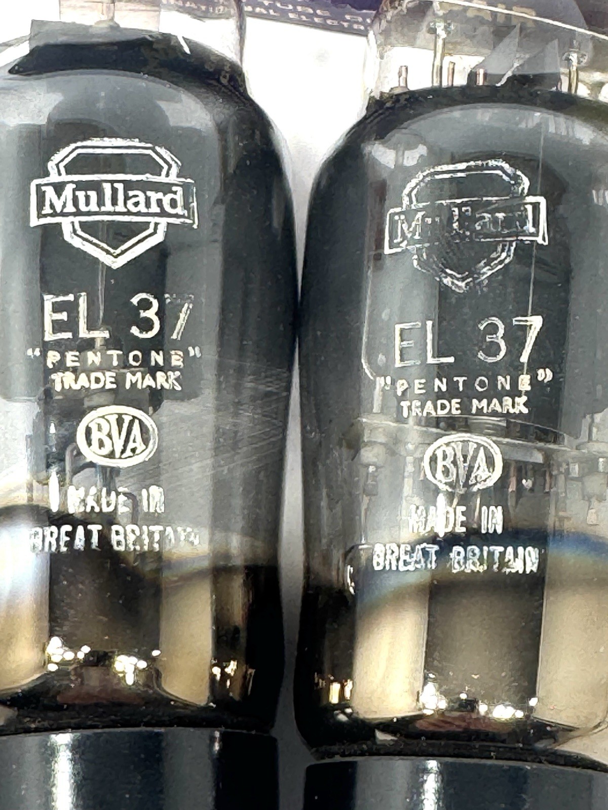 Mullard EL37 Matched Pair Vacuum Tubes Excellent Test G2U