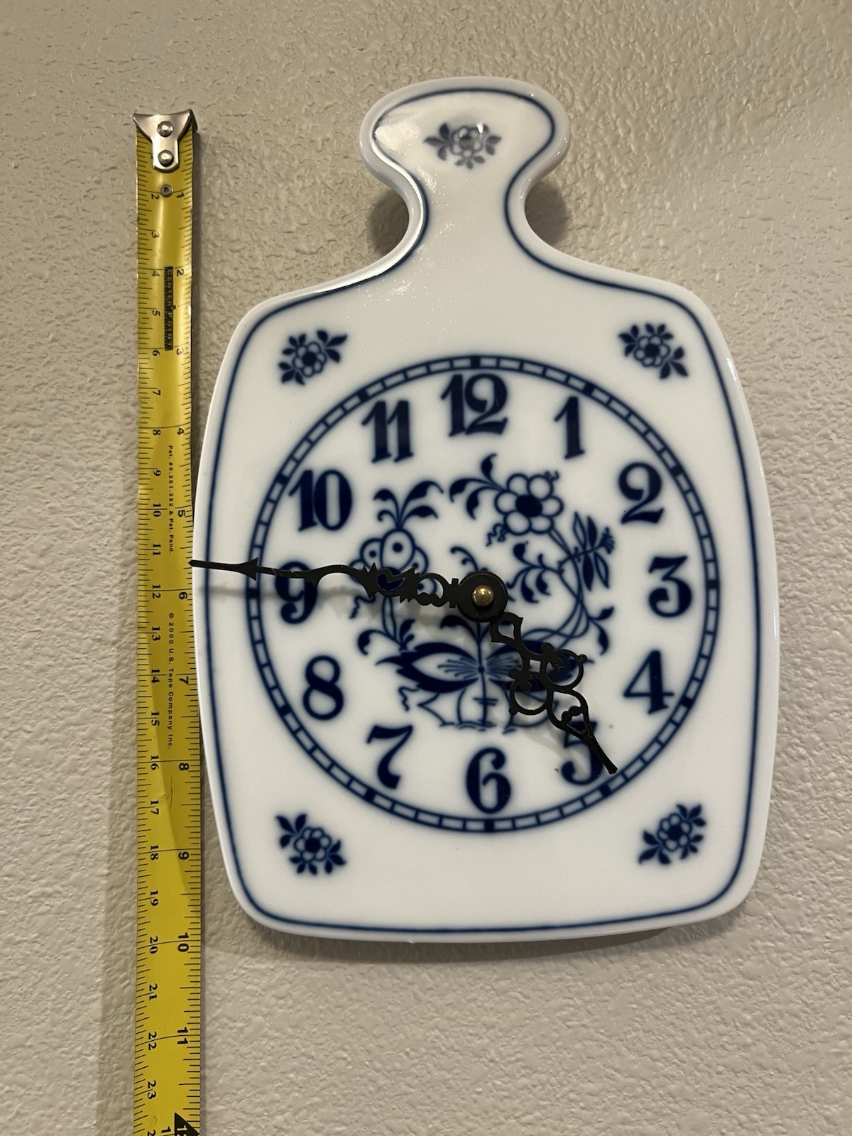Vintage Porcelain Wall Clock, Working, Beautiful Shape!