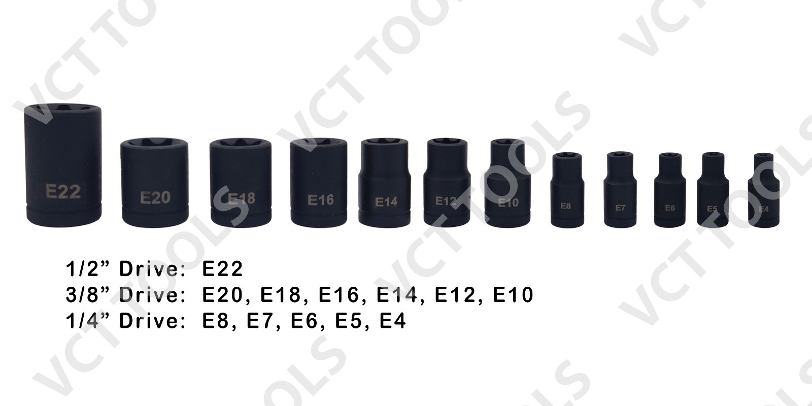 25pc Master Torx Socket and Impact E-Torx Socket Set, T8-T60 & E4-E22