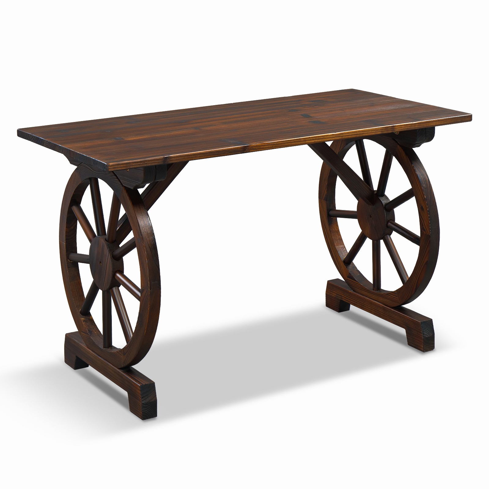 44in Wooden Patio Table Garden Furniture for Indoor Backyard, Porch Outdoor