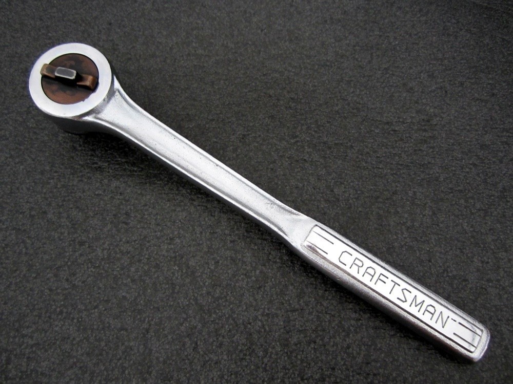 Vintage Craftsman RHFT 1/2" Drive Ratchet 44978 Patent Handle Made in USA