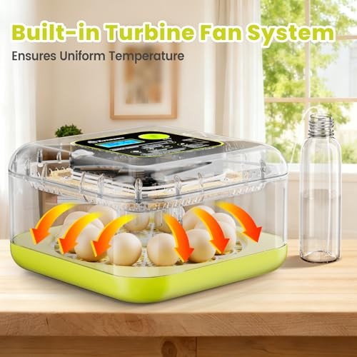 12 Egg Incubator Automatic Turning Humidity & Temperature Control LED Candler