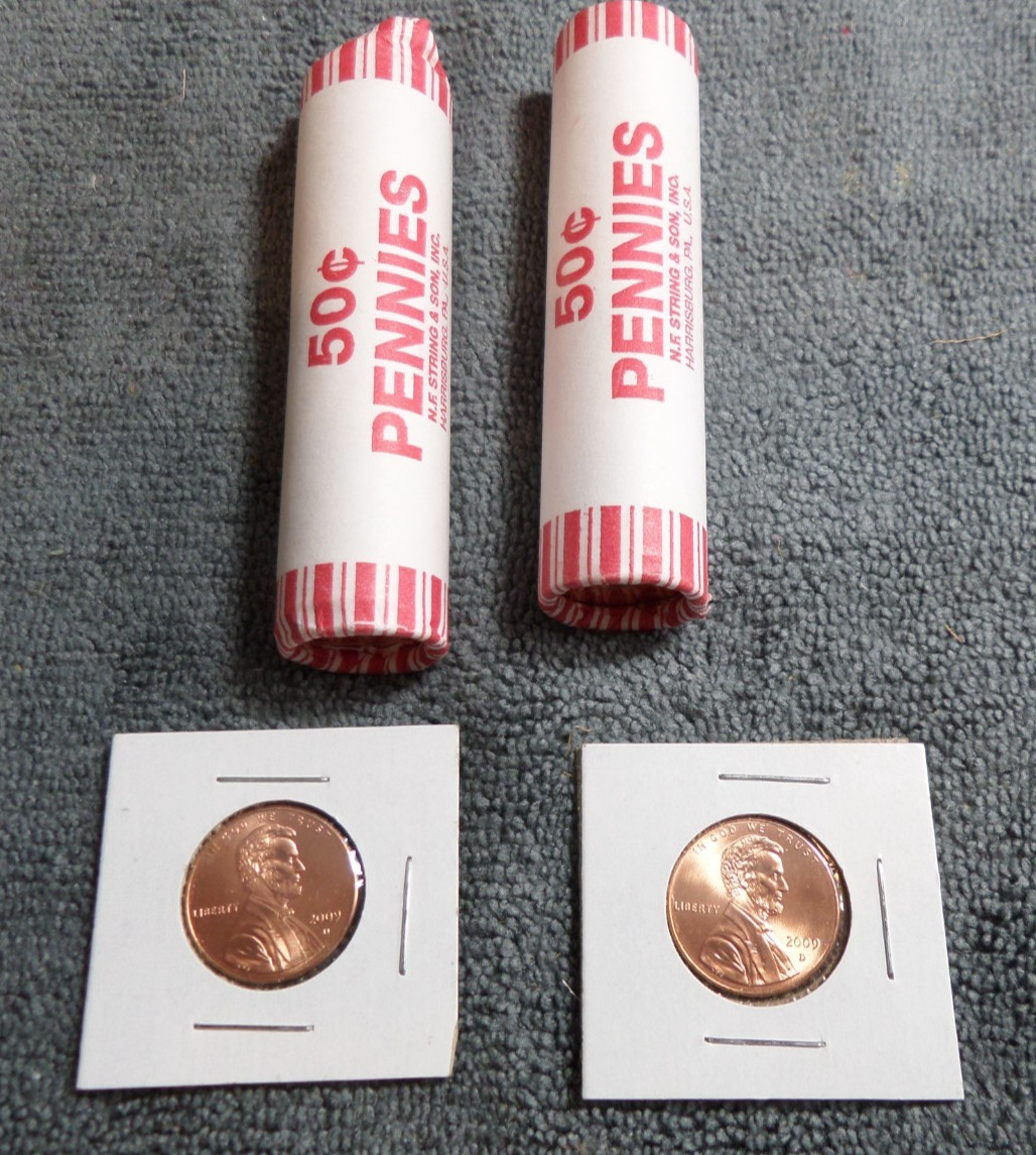 2009-D Lincoln Cent Roll *Log Cabin, Early Years* Uncirculated (LP1) Penny's
