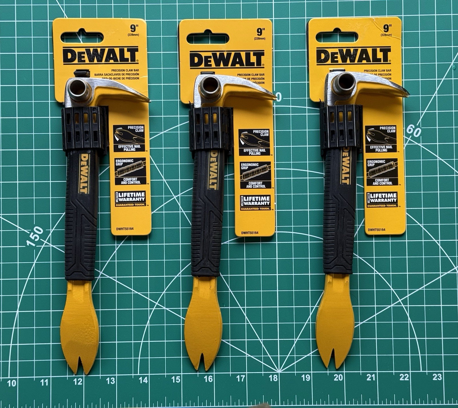 (3 PACK)-DEWALT 9 in. Precision Claw Pry Bar-Cats Paw