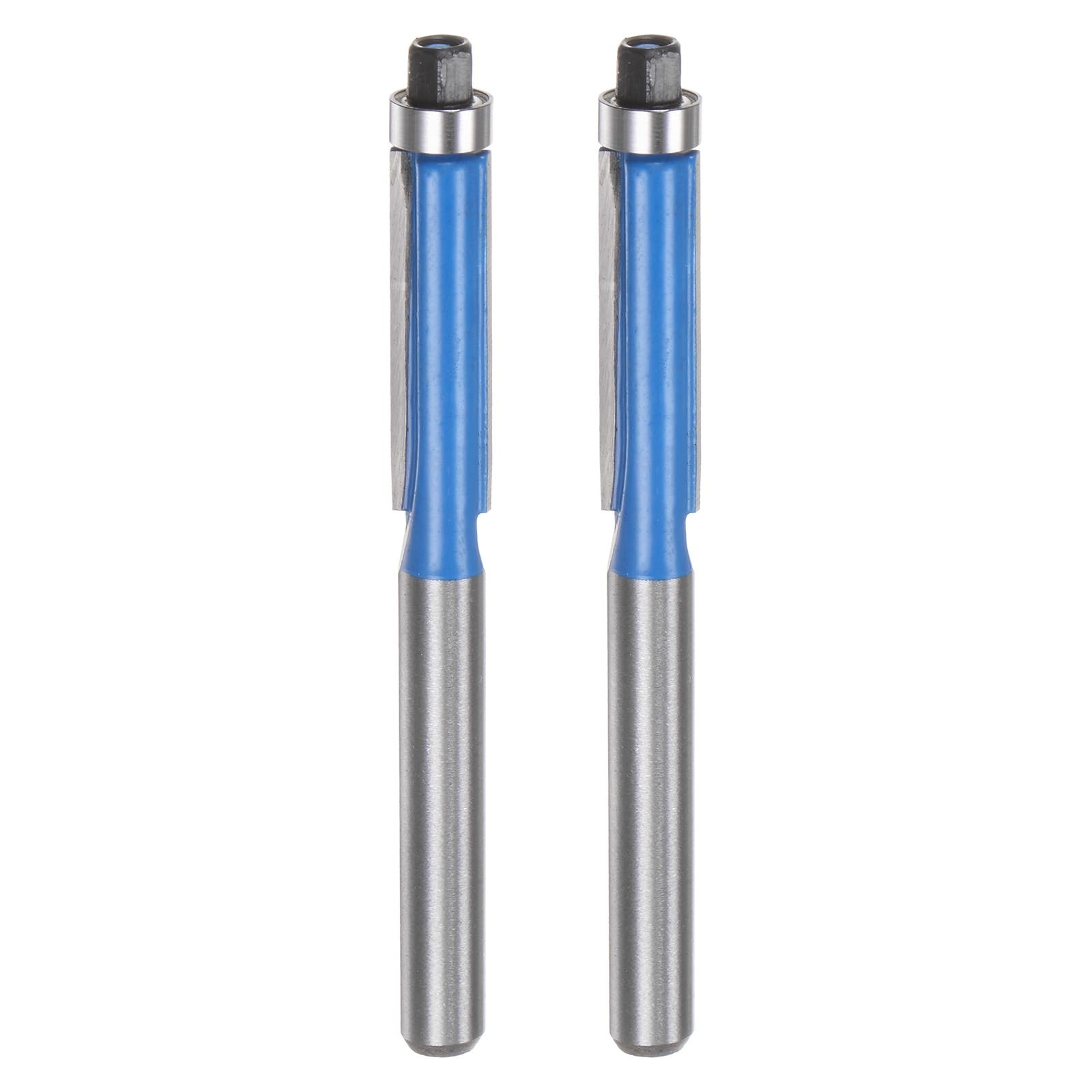 HARFINGTON 2pcs Flush Trim Router Bit 6mm Shank 1/4" Dia 1" Cutting 1/4 in