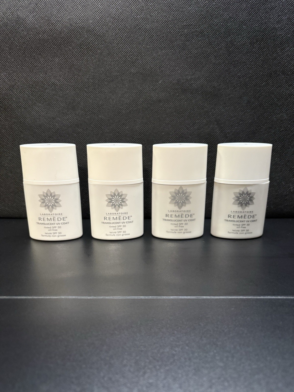 Lot of 4 LABORATOIRE REMEDE Translucent UV Coat Tint #0123 Oil Free SPF 30 1 oz