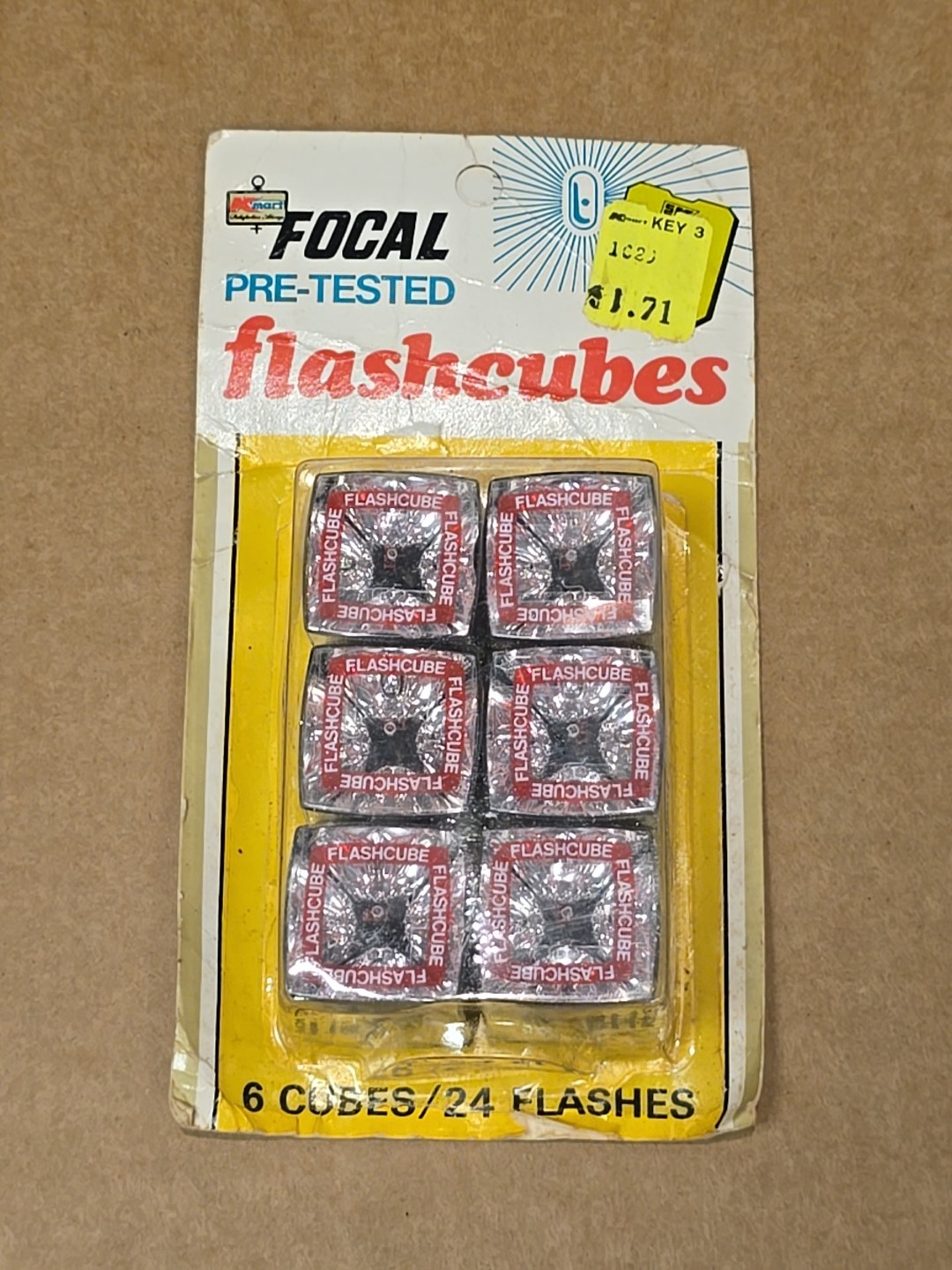 Vintage Kmart Pretested Focal Flash Cubes Set of 6 Cubes 24 Flashes NIP NOS