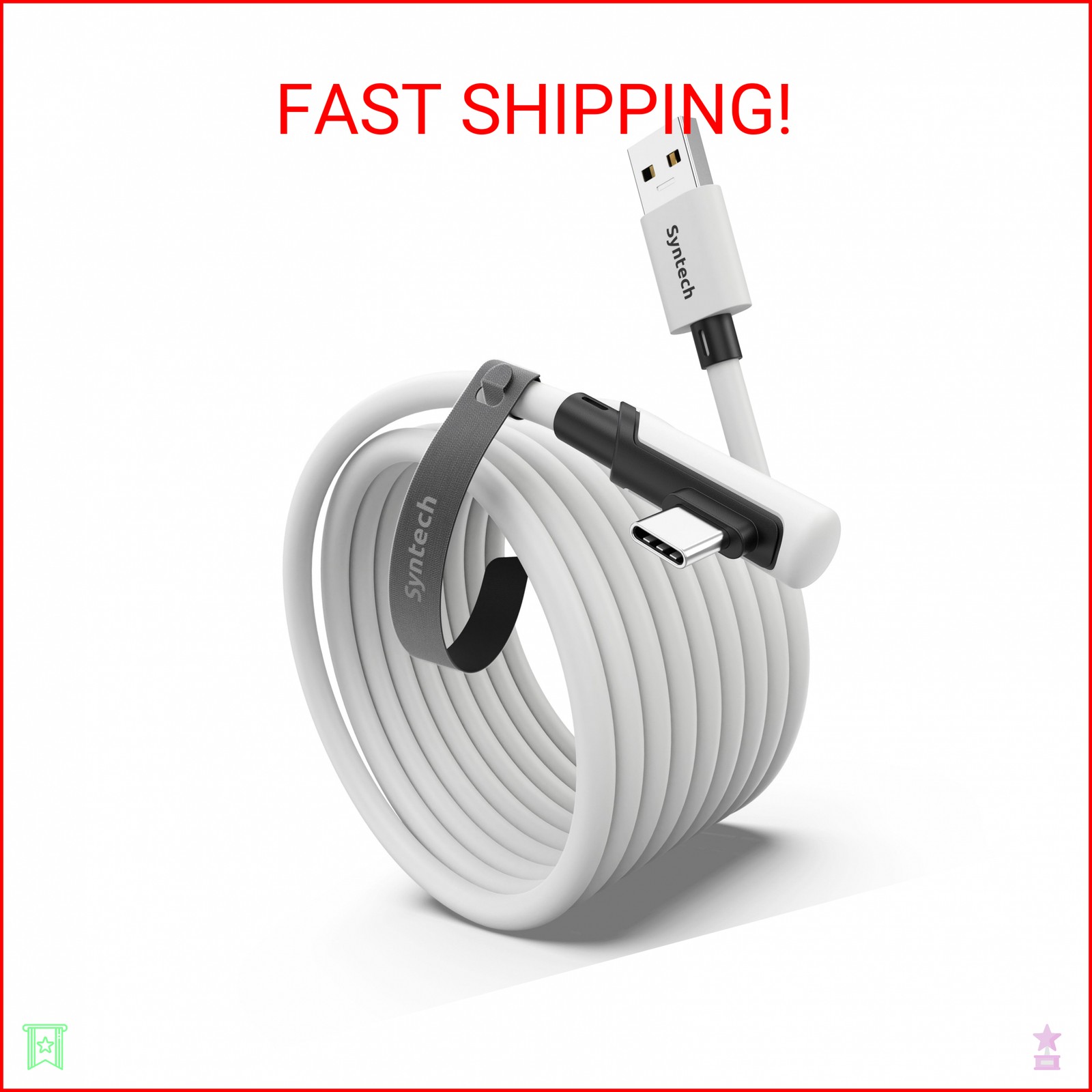 Syntech Link Cable 16FT for PCVR Compatible with Oculus/Quest 3/Meta Quest 3S, Q