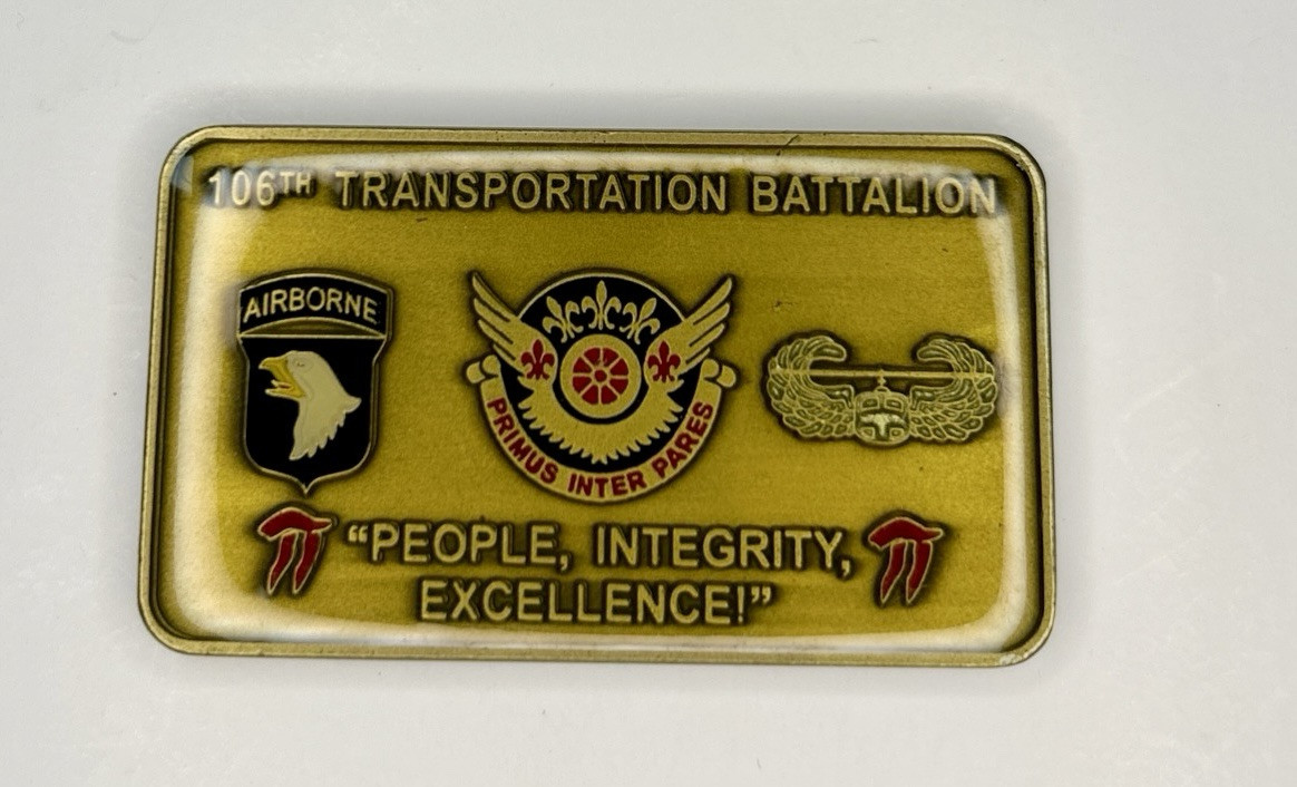 101st Airborne 106th Transportation Battalion US Army Challenge Coin Authentic