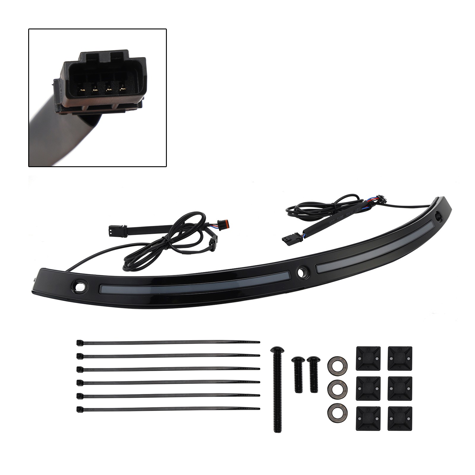 LED Running Turn Signal Light Windshield Trim for 2014+ Electra Glide Black