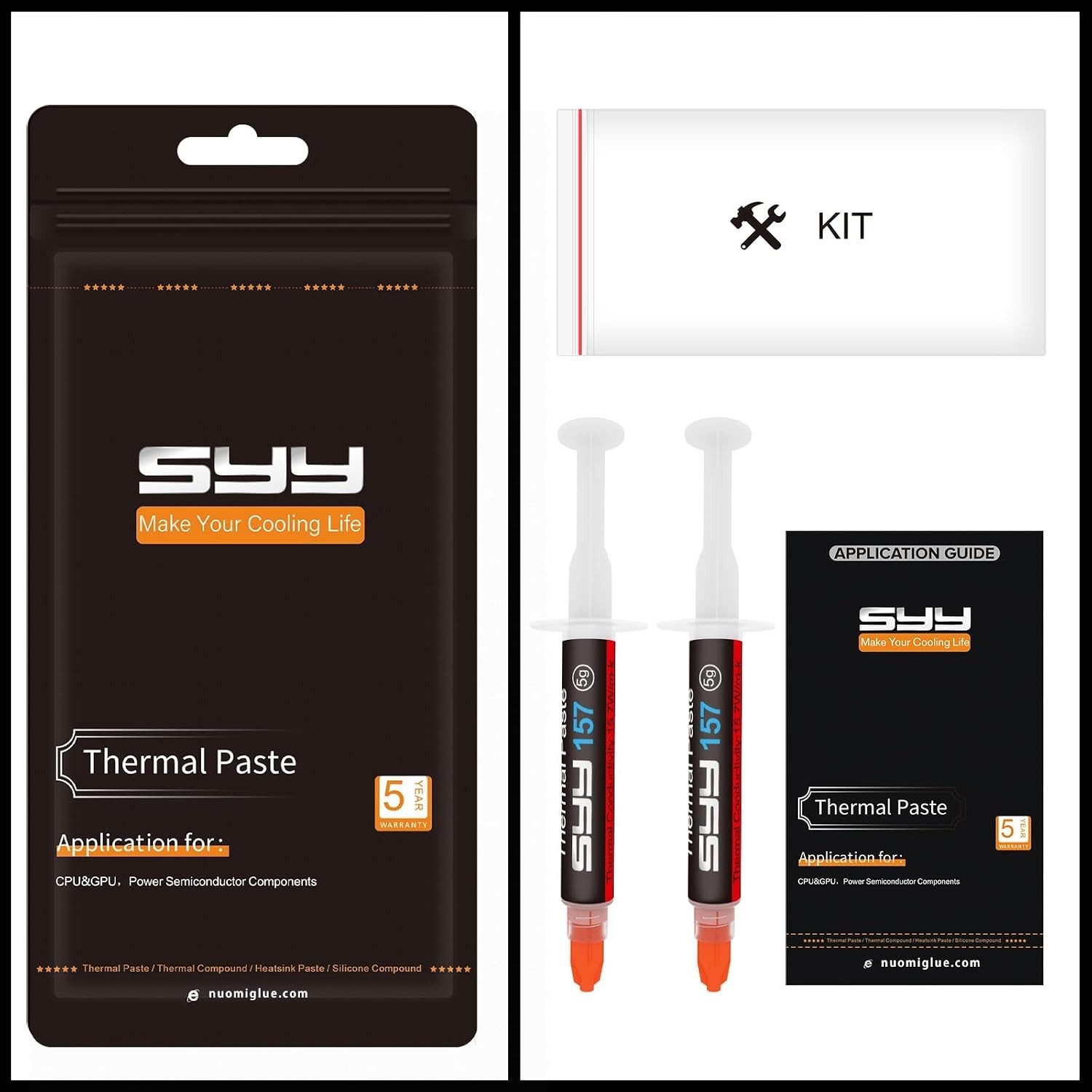 Thermal Paste with Tool kit, 10 Grams CPU Paste Thermal Compound Heatsink for...