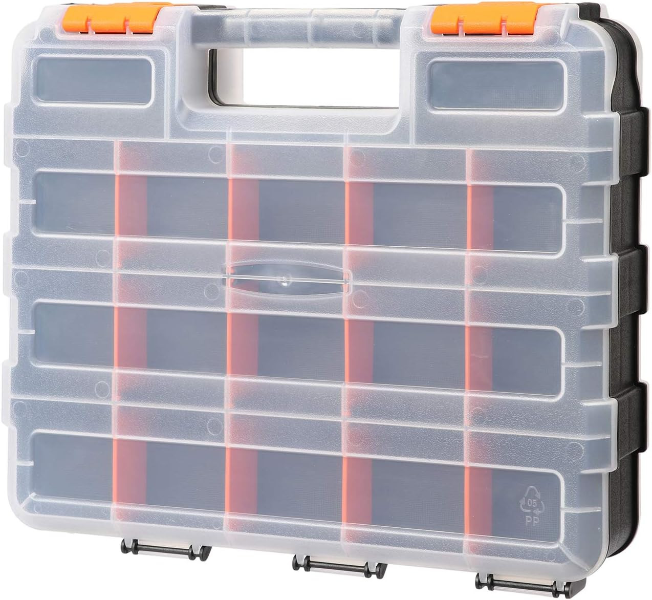 Double Side Tools Organizer, Customizable Removable Plastic Dividers, Hardware B