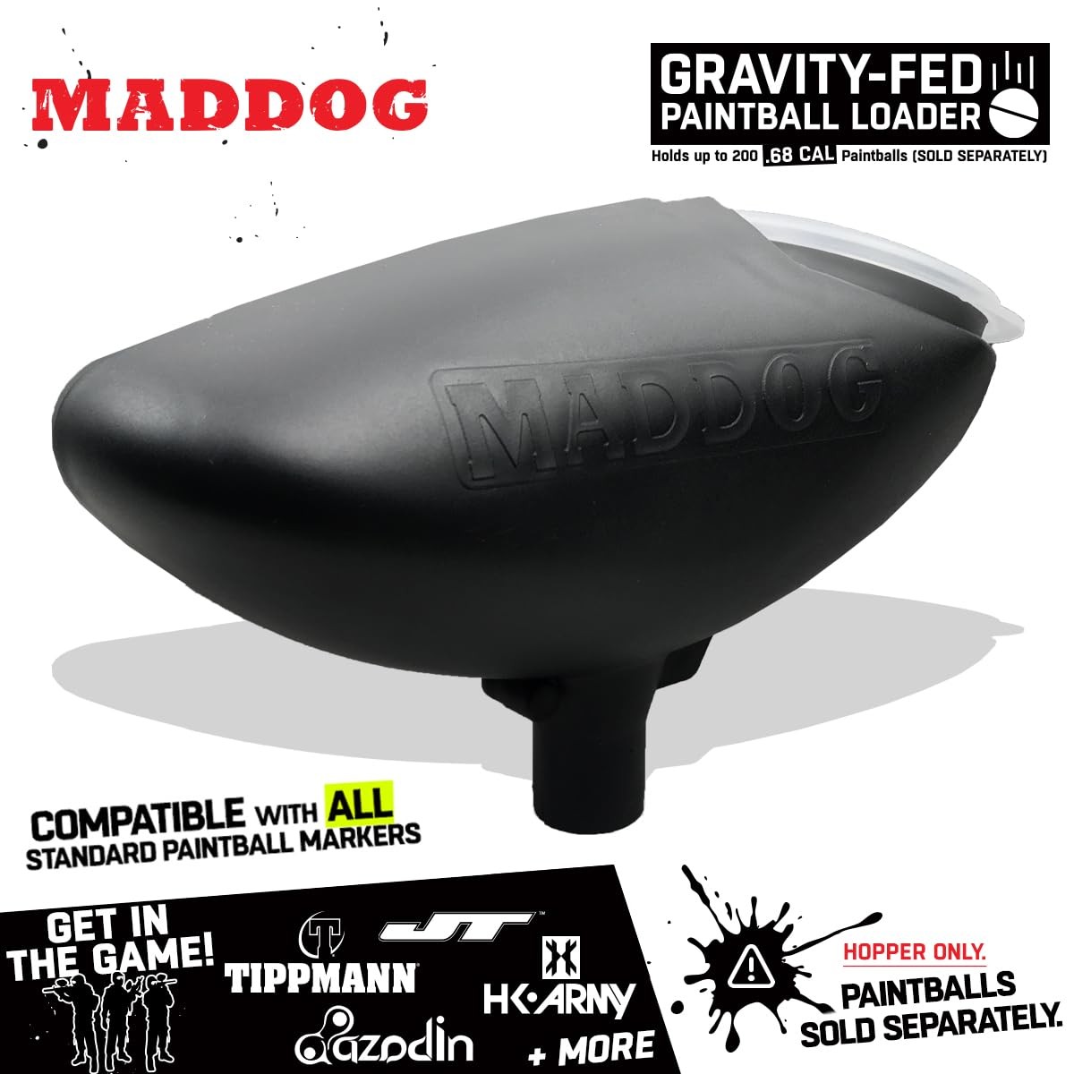 200 Round Paintball Loader - .68 Cal Gravity-Fed Hopper | Universal Marker Ac...