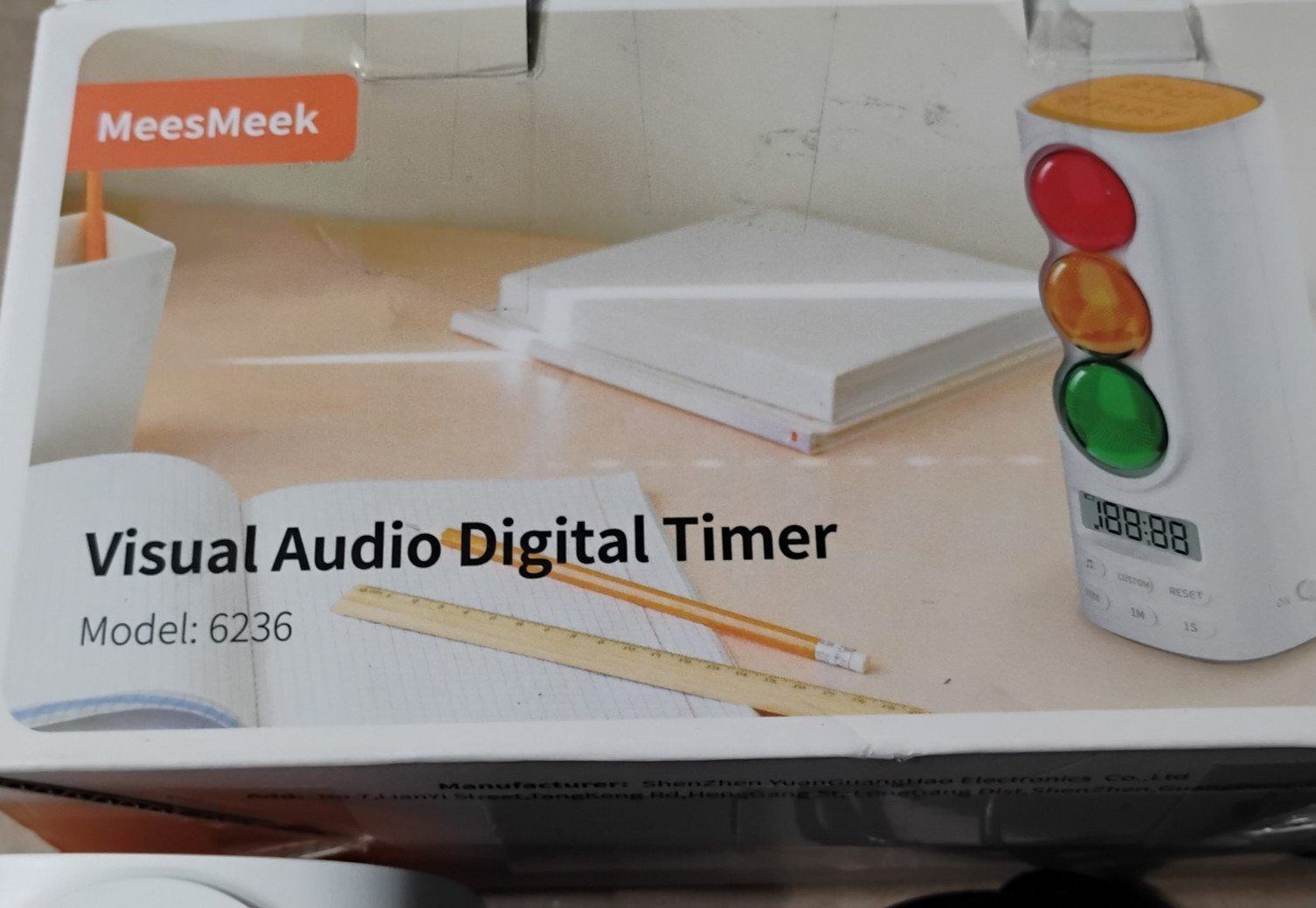 Traffic Light Visual Audio Digital Timer LCD Display 4 Ringtones Rechargeable