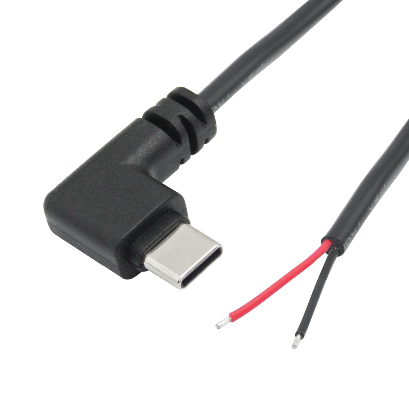 2 PCS 2M/6FT Right Angle USB C 2 Pin Bare Wire Open End 90 Degree 22AWG 5V/3A