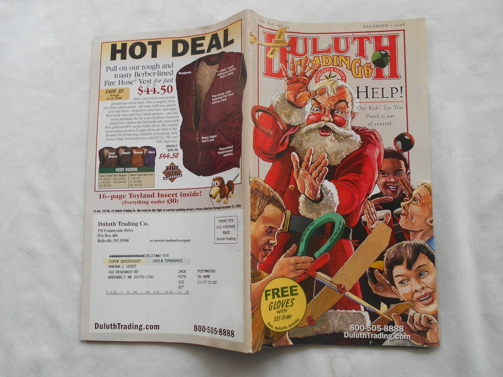 DULUTH TRADING CO CATALOG-DECEMBER,2008