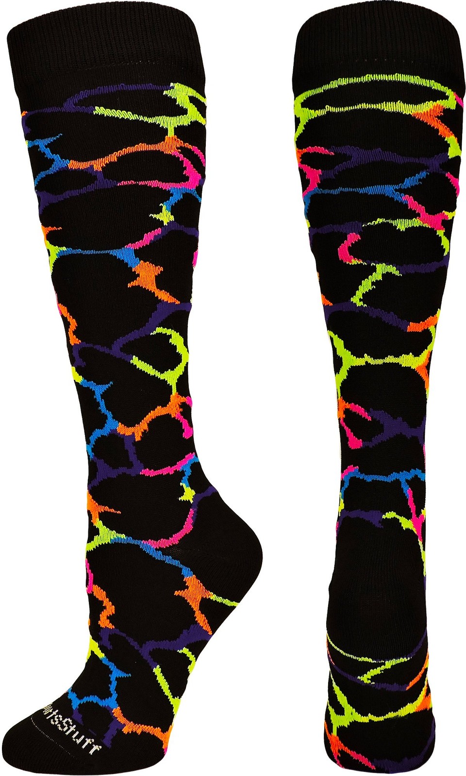 MadSportsStuff Giraffe Over the Calf Socks Medium, Multi-neon