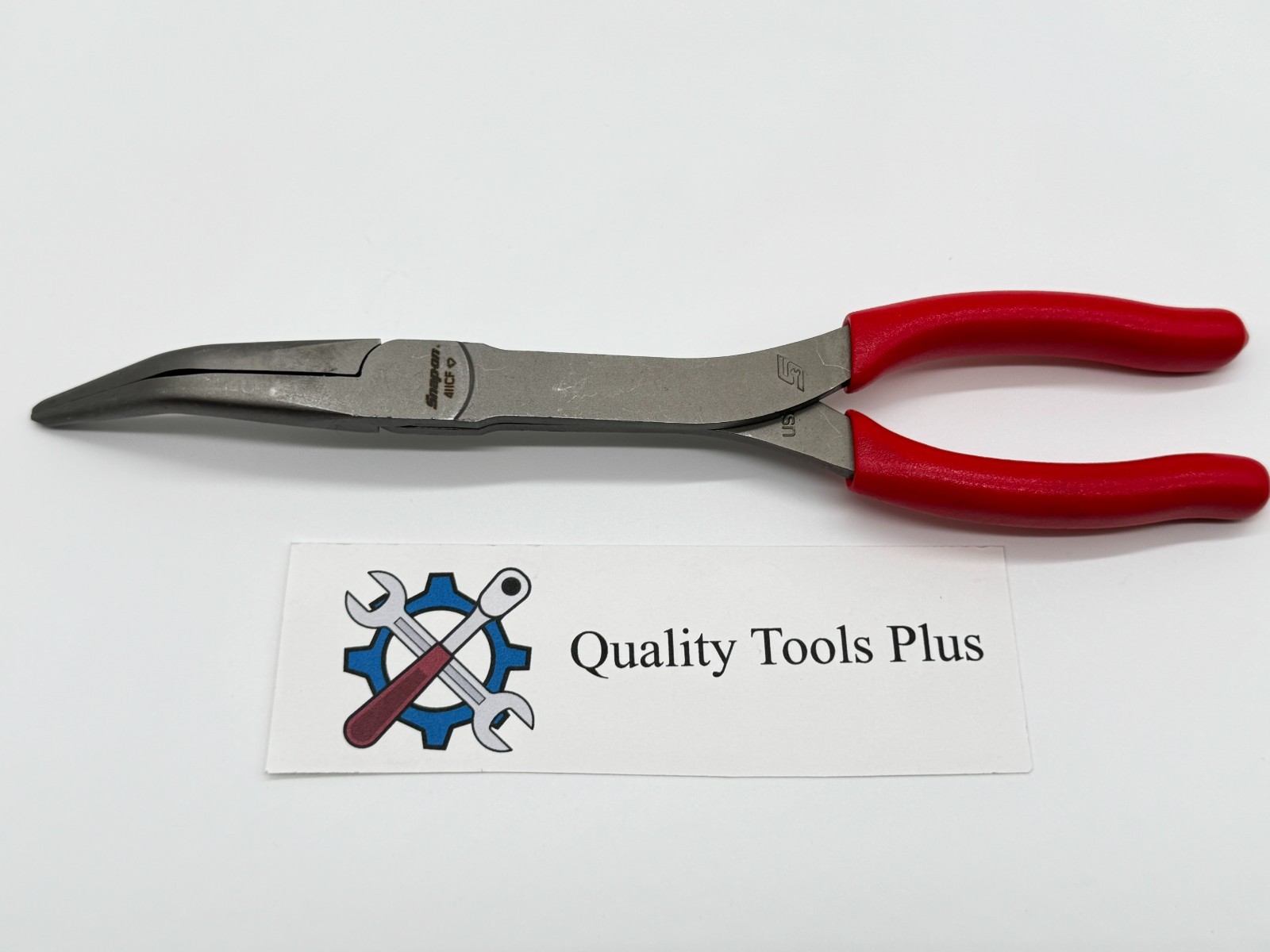 Snap-On NEW 411CF 11" Talon Grip Long-Neck 35° Bent Needle Nose Pliers Red