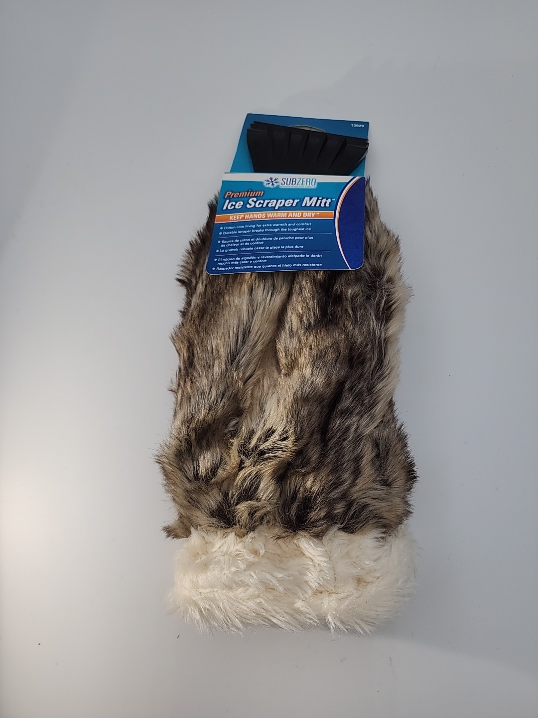 SUBZERO PREMIUM FAUX RABBIT FUR SCRAPER MITT 9” SCRAPER AND CHIPPER NEW WITH TAG