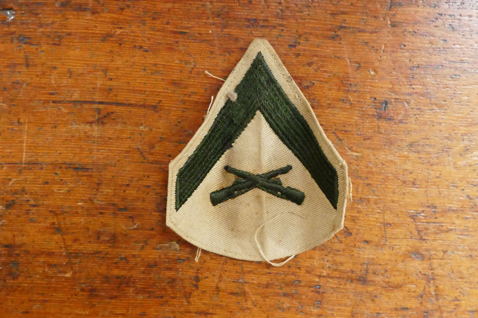 Vintage Original USMC E-3 Lance Corporal SSI Insignia Patch Subdued Green