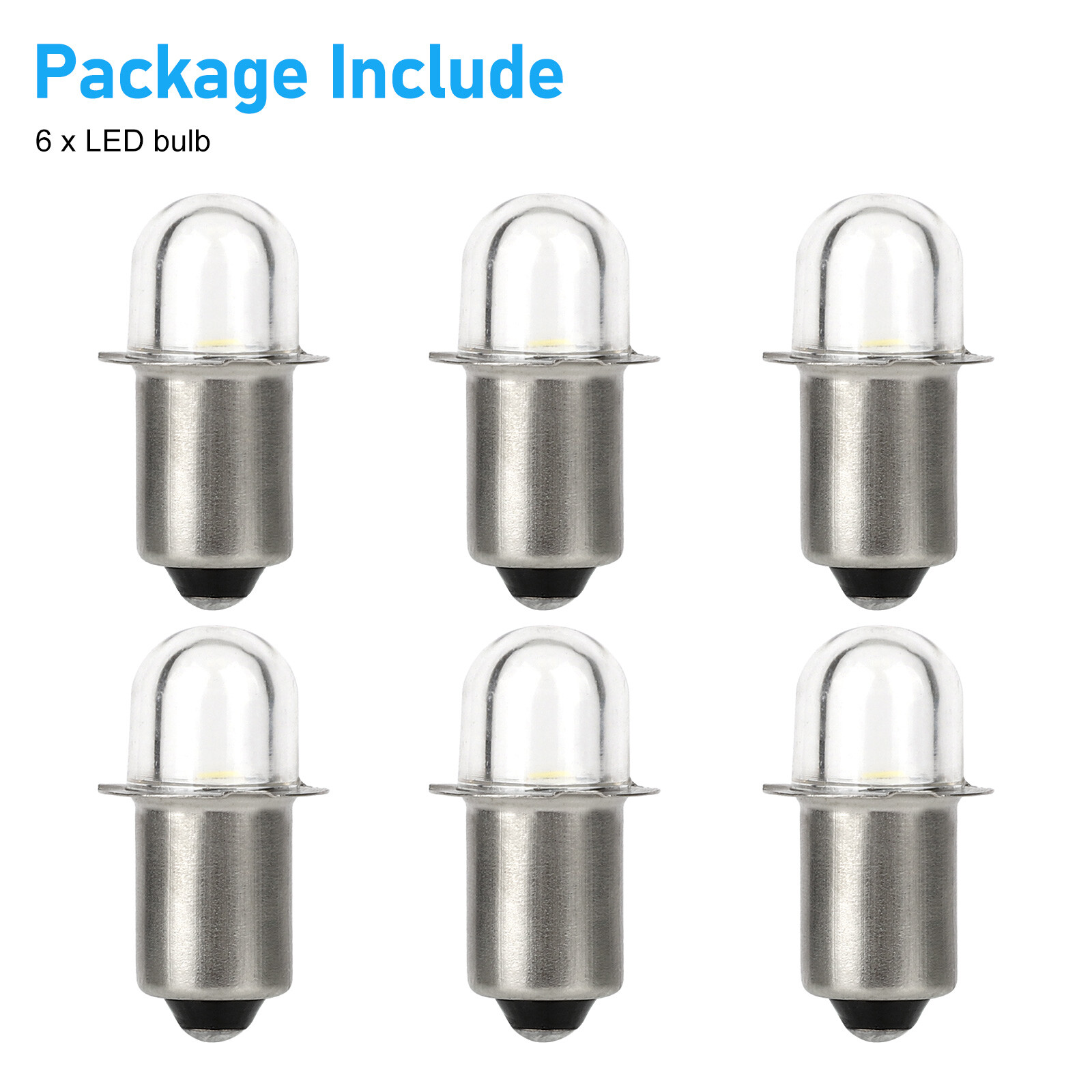 6PCS P13.5S Bright LED Flashlight Torch Light Bulb Mini Upgrade Replacement Lamp