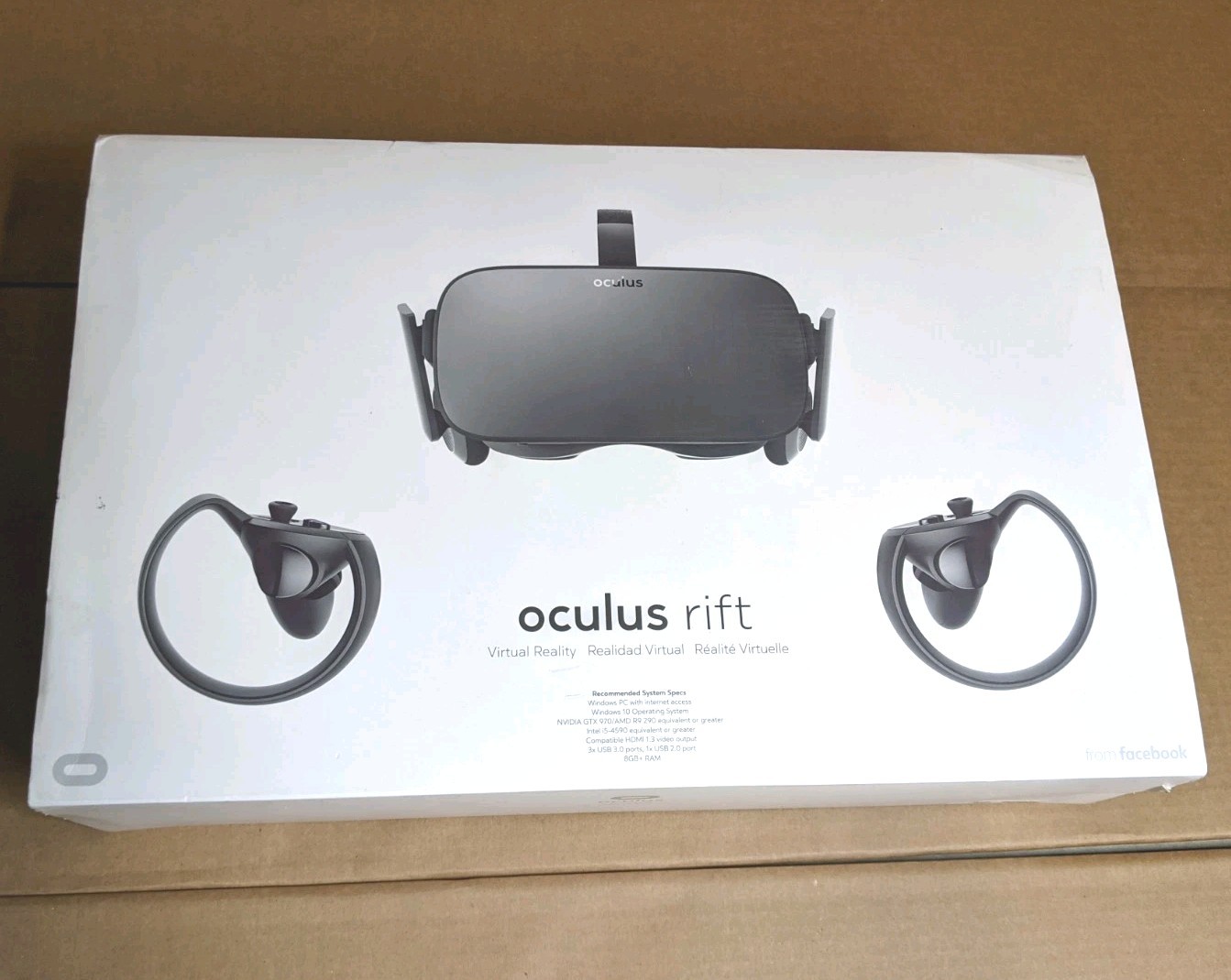 Oculus Rift CV1 VR Headset Complete Box Touch Controllers Sensors Untested Read