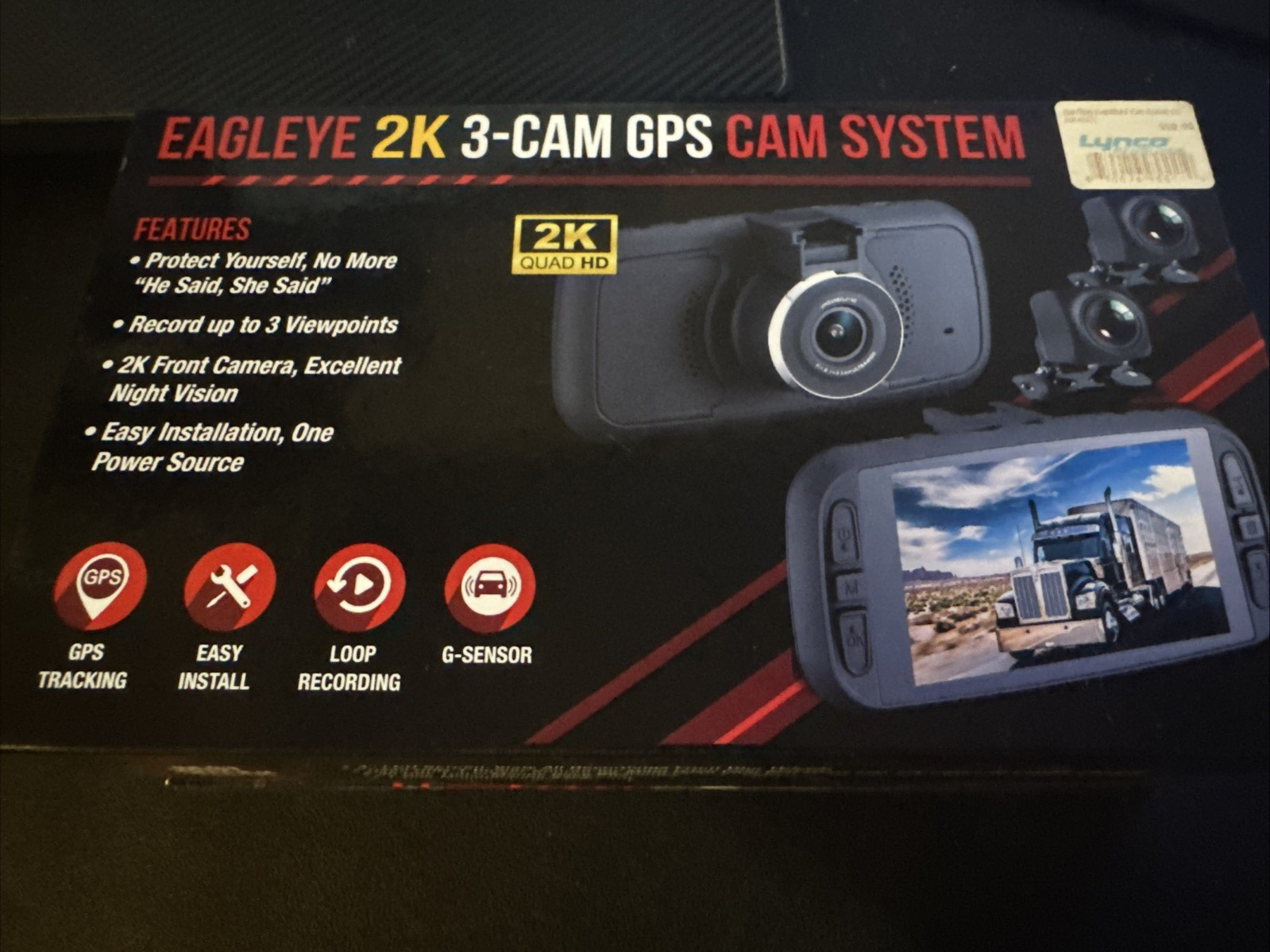 FalconEye Electronics EagleEye 2nd Gen Dashcam 2K Triple Camera