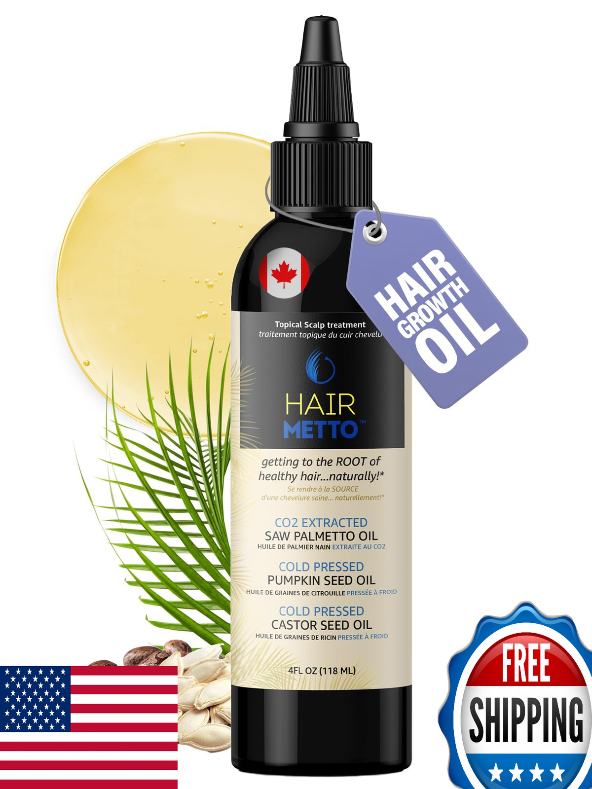 Pumpkin Seed Oil & Saw Palmetto for Hair Growth - 10X Potency Scalp Treatment