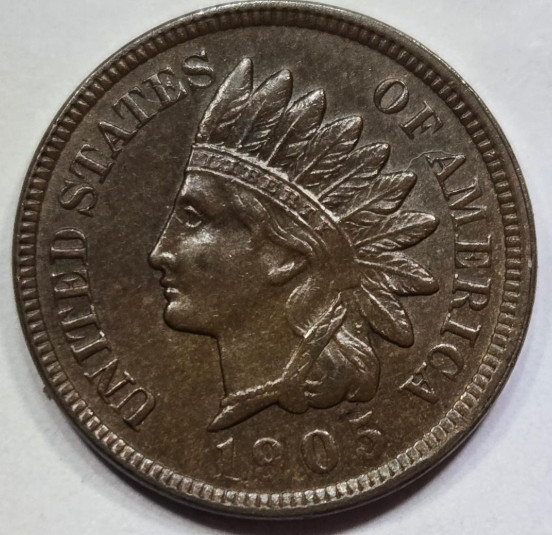 1905 Indian Head Penny AU Classic Brown