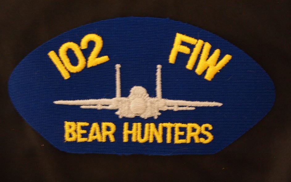 2 102 FIW Bear Hunters Patches Patch Airplane Plane US Military Royal Blue