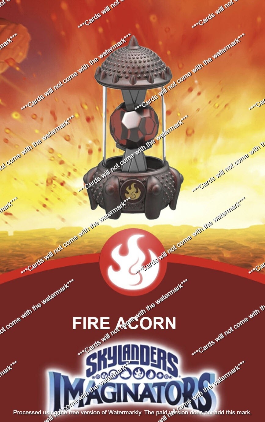 Skylanders Imaginators Fire Acorn Creation Crystal  NFC Card FACTORY RESET