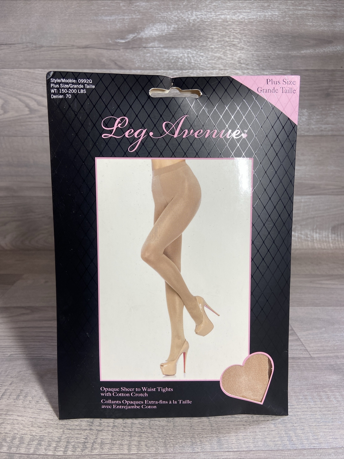 Leg Avenue Opaque Sheer To Waist Tights With Cotton Crotch Plus Size New Sealed