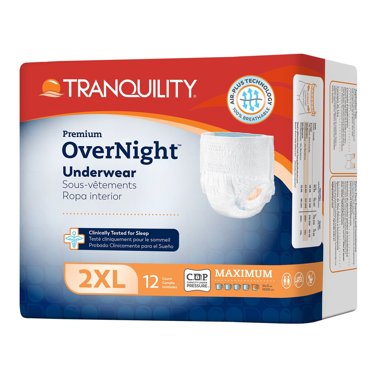 Tranquility Disposable Underwear 2X-Large 65 12 Ct