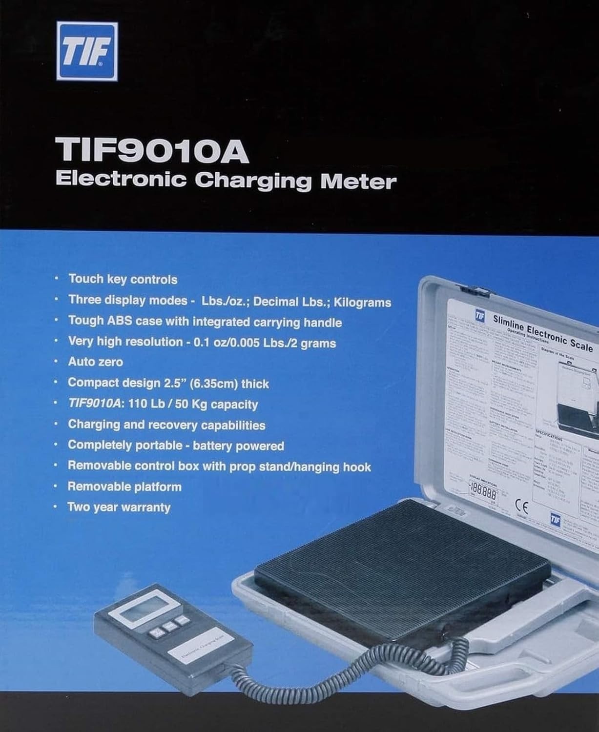 Compact Electronic Refrigerant Scale - 110 lb, Touch Display & Case Included