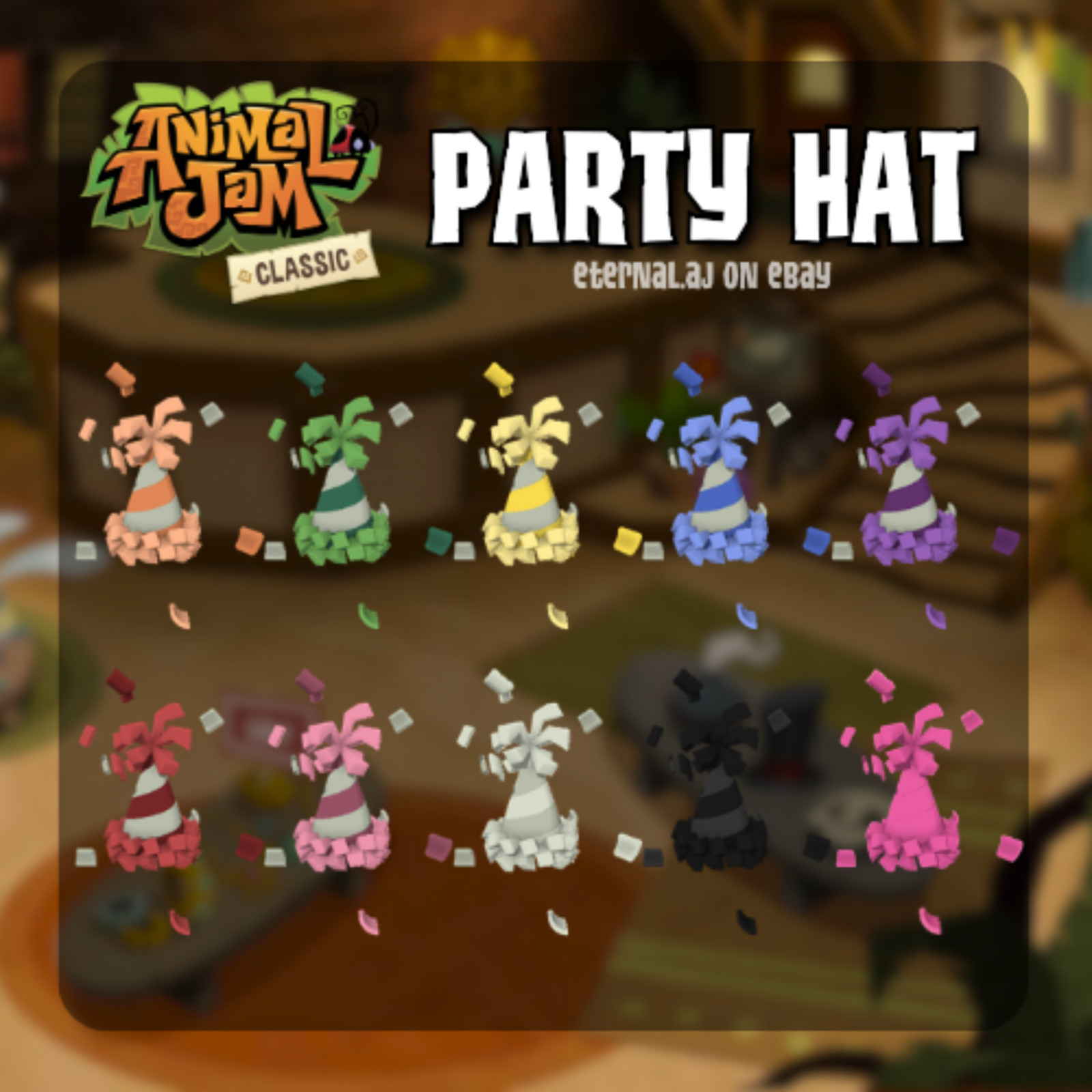 Animal Jam Classic (AJC) | New Year's Party Hat (READ DESCRIPTION BEFORE BUYING)