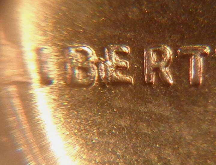 1957 D BIE Die Break Lincoln Cent CH/GEM BU