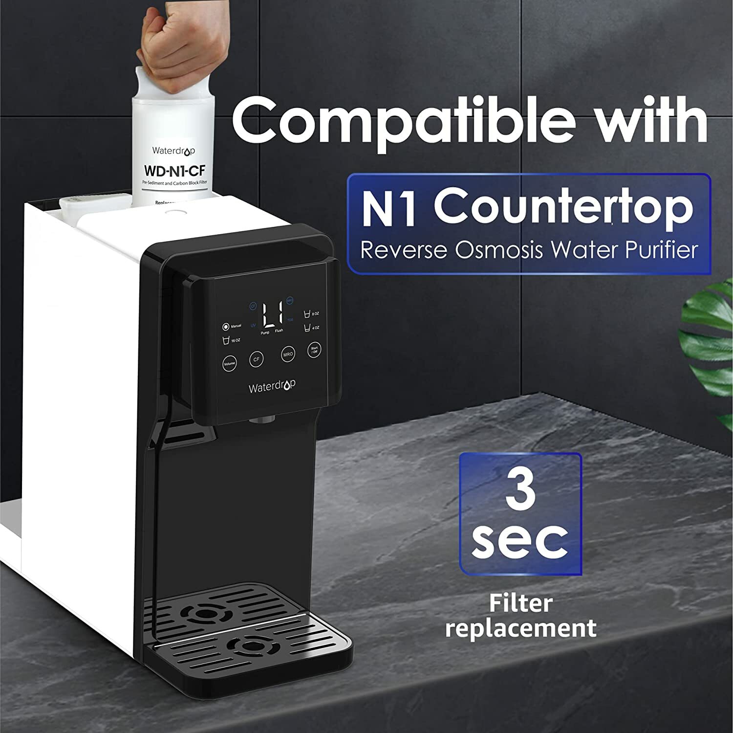 Waterdrop WD-N1-CF Filter,Replacement for WD-N1-W Reverse Osmosis System