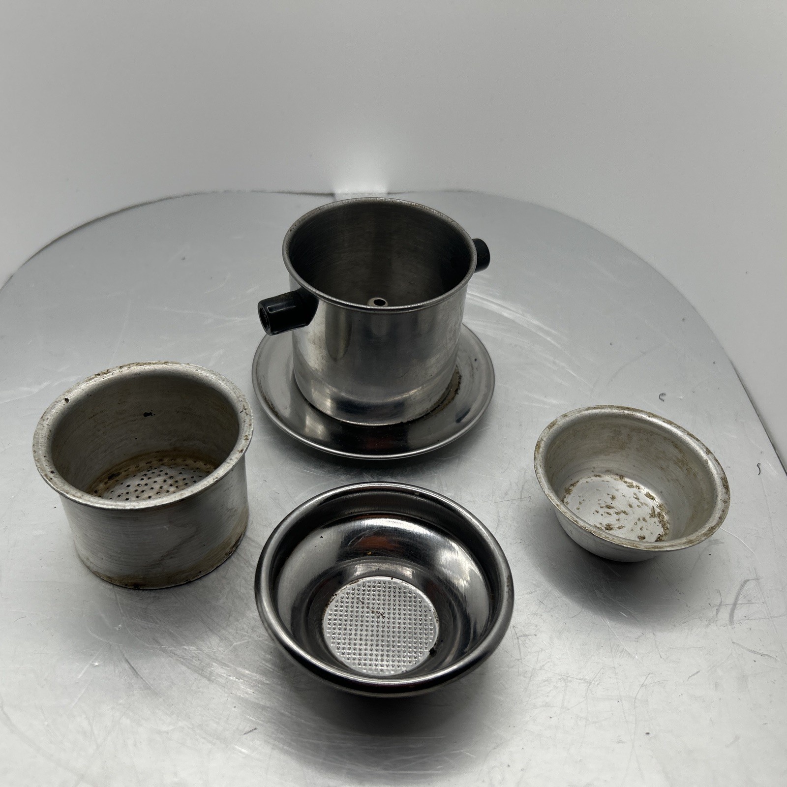 SET of 4 Vesuviana Caffettiera Vintage Espresso Coffee Maker Extra parts NICE!