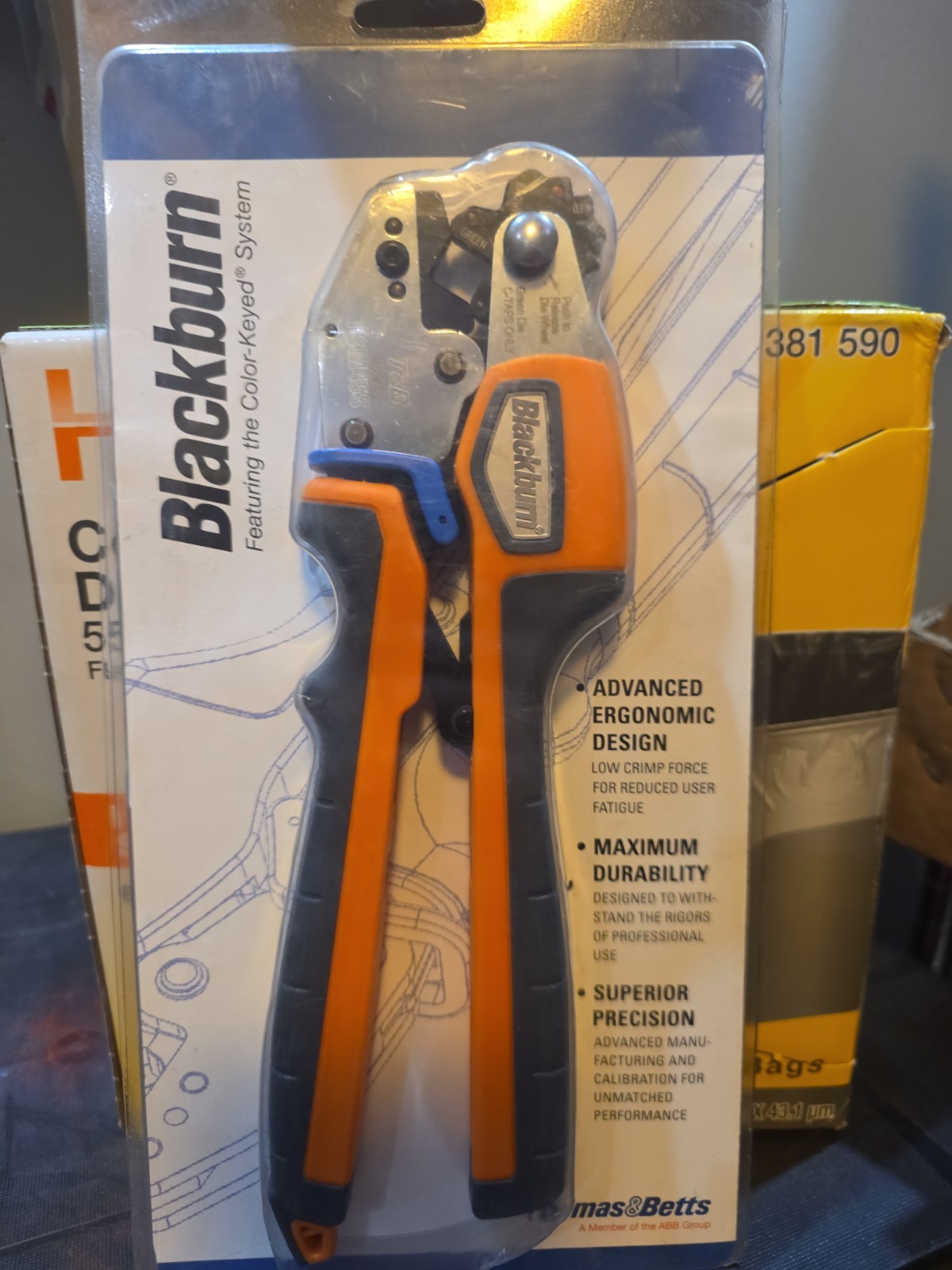 Thomas & Betts TBM45S Mechanical Compression Hand Tool, Comfort Grip, Crimps ...