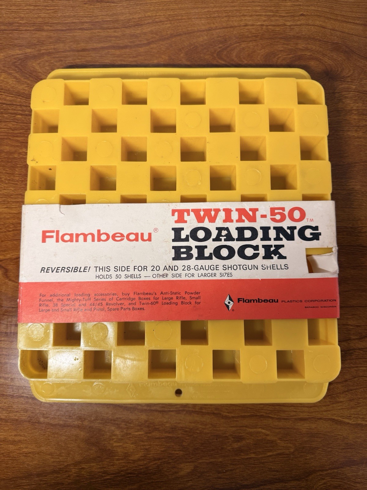 Vintage Flambeau NEW Twin 50 Loading Block Reloading Ammo Tool Tray Storage USA