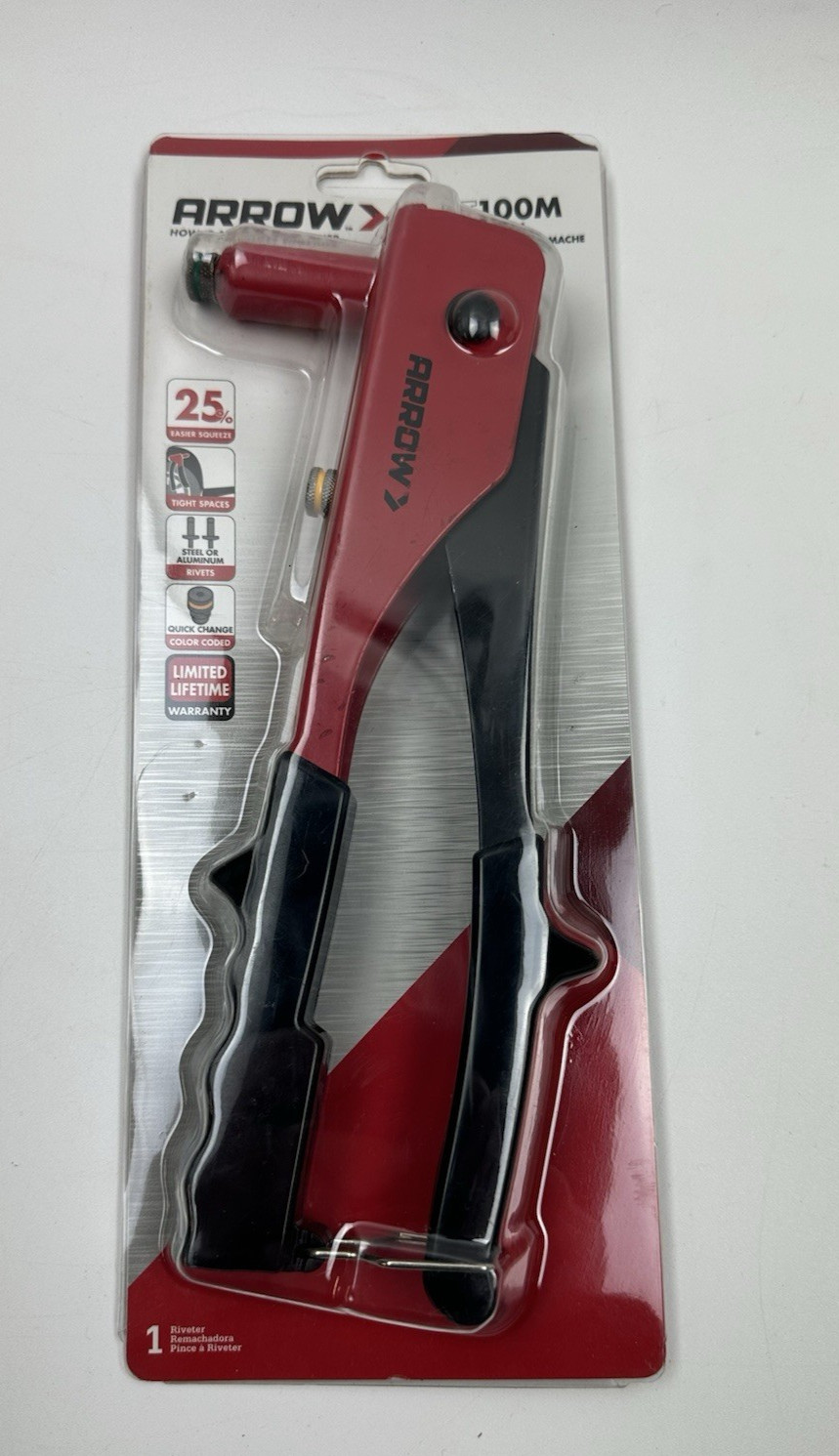 Arrow Lightweight Rivet Tool With Ergonomic Grip Steel Constructed RT100M