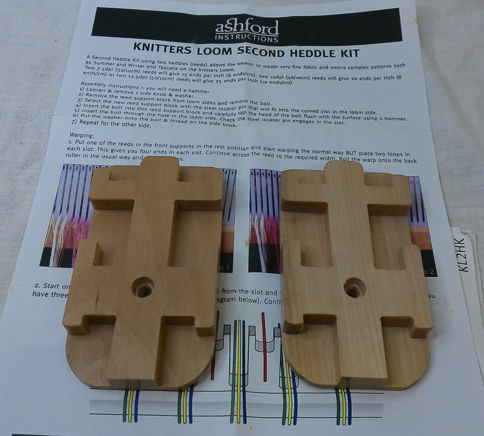 Double Second Heddle kit KL2HK ashford knitters loom holds 2 reeds