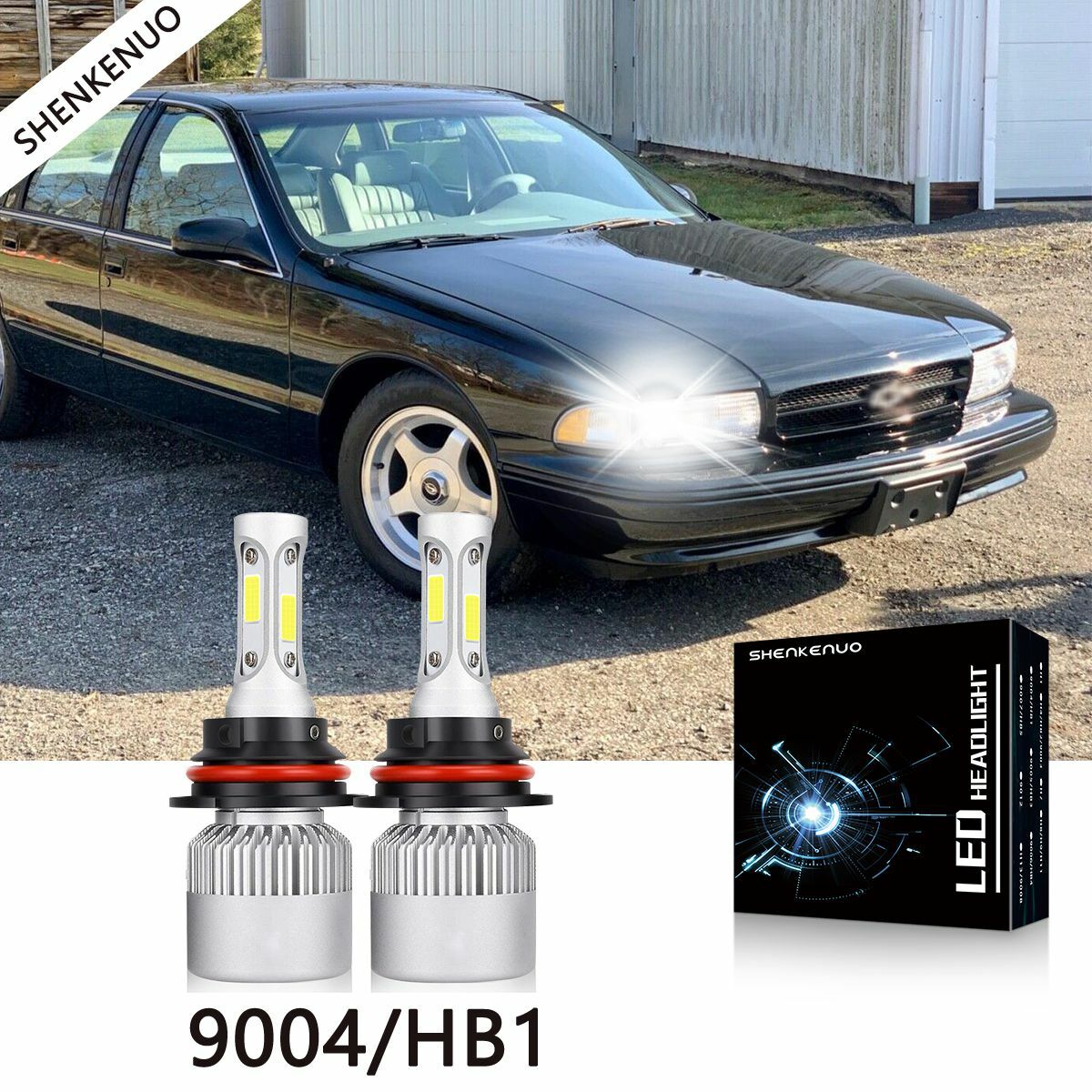 For Car Impala 1994-1996 LED Headlight High/Low Beam Bulbs 6000K Kit White