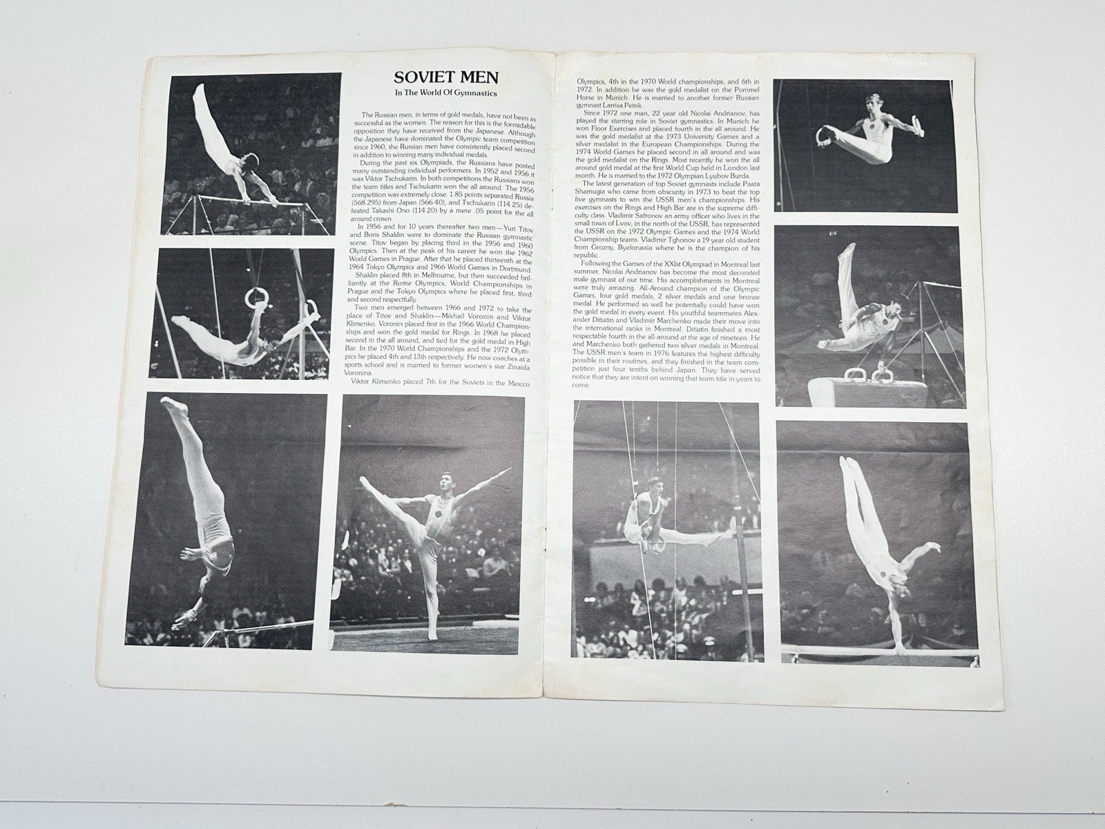 1976 USSR Gymnastics Program With Olga Korbut & Nelli Kim Great Photos Vintage