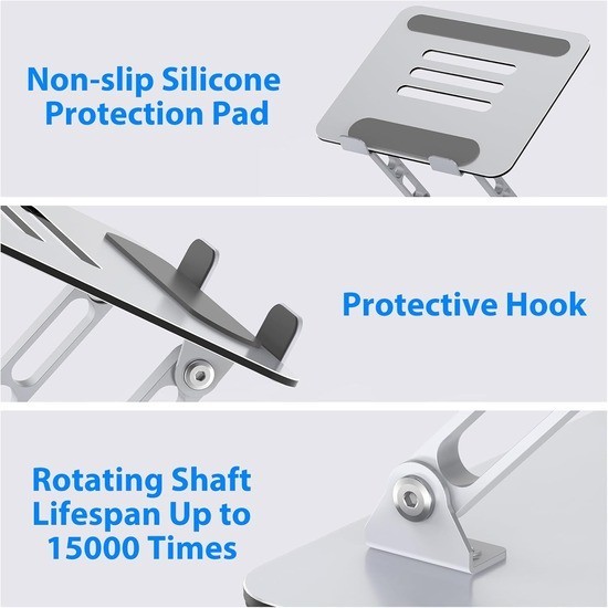Adjustable Laptop Stand Foldable Metal Riser Cooling Holder for 10-15.6