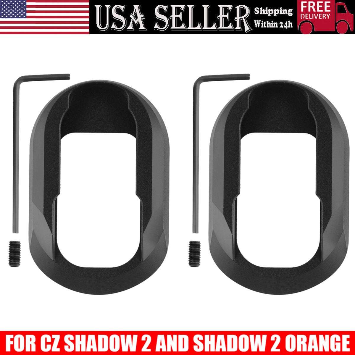 1/2PCS Black Flared Aluminum Magwell For CZ Shadow 2 and Shadow 2 Orange