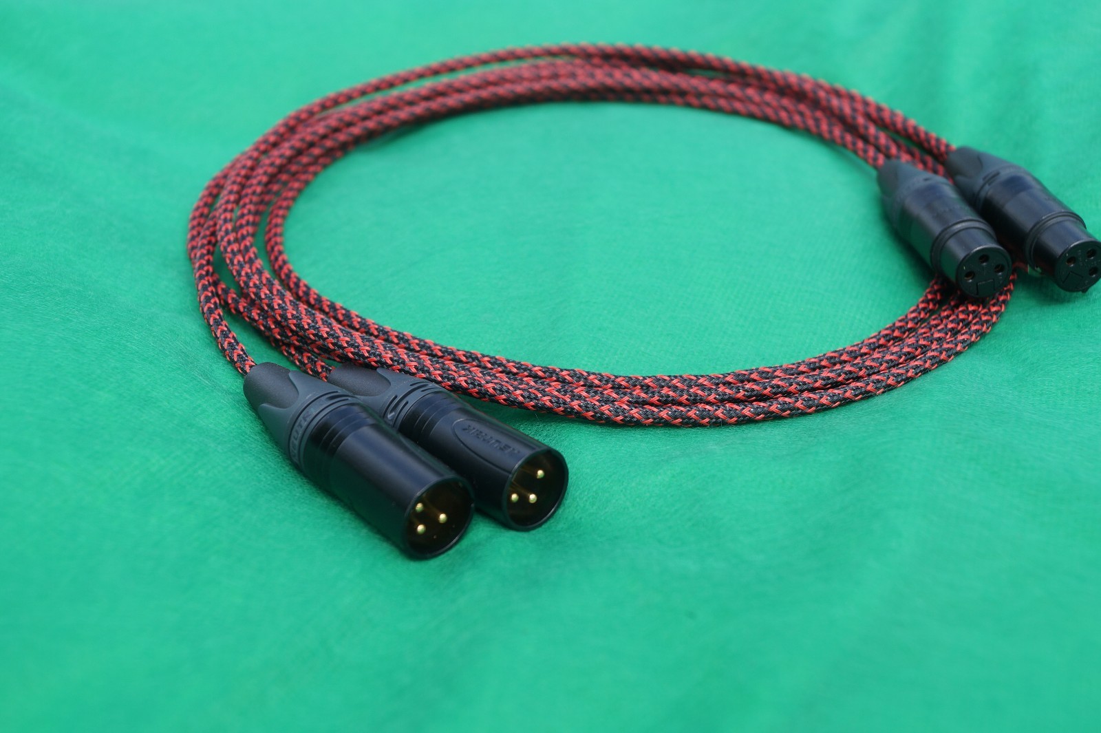 3 FT SILVER PLATED MIL-SPEC MIC BALANCED XLR BRAIDED SLEEVE PAIR CABLE.